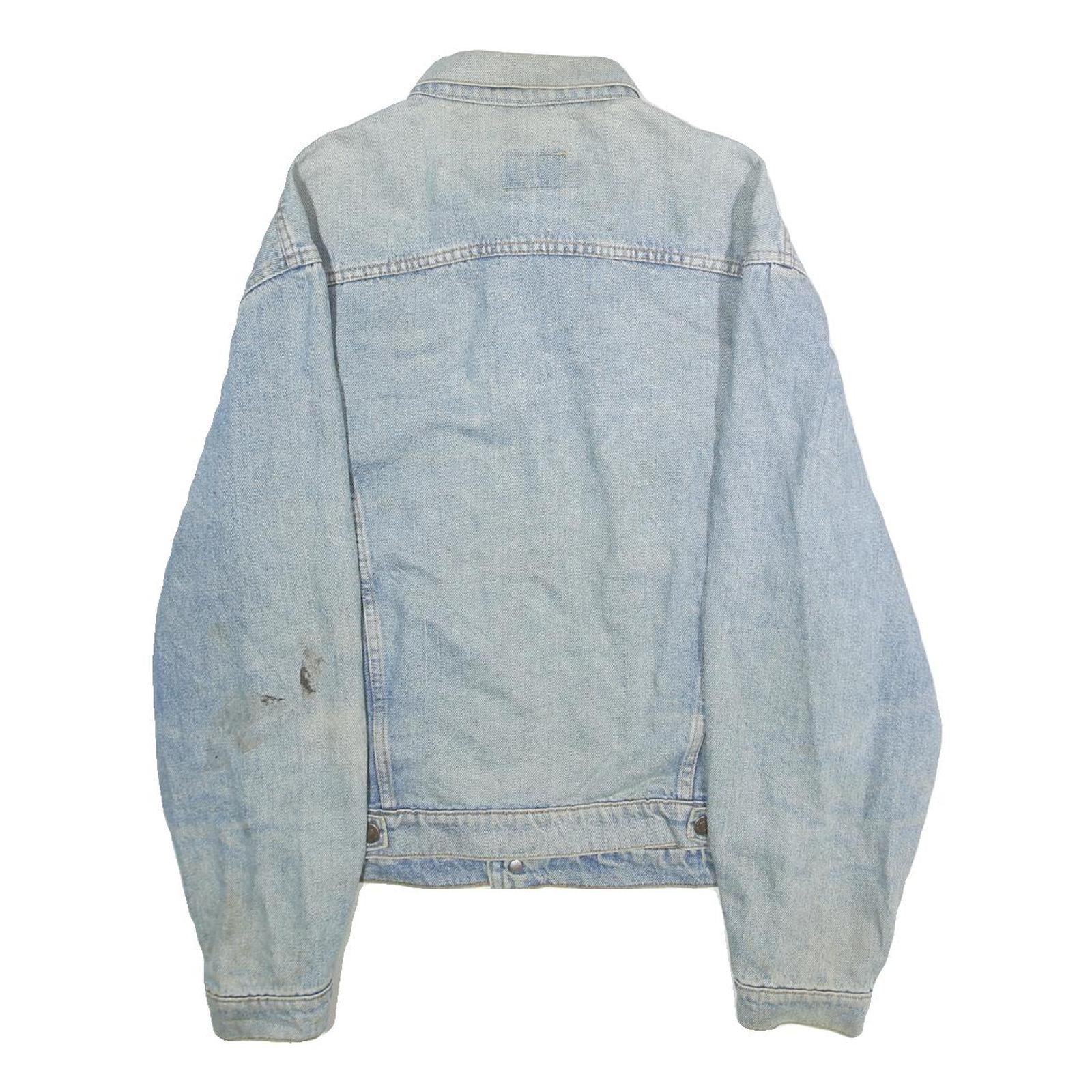 LEVI'S Mens Blue Denim Cotton Button Jacket L Plain Classic Fit Casual