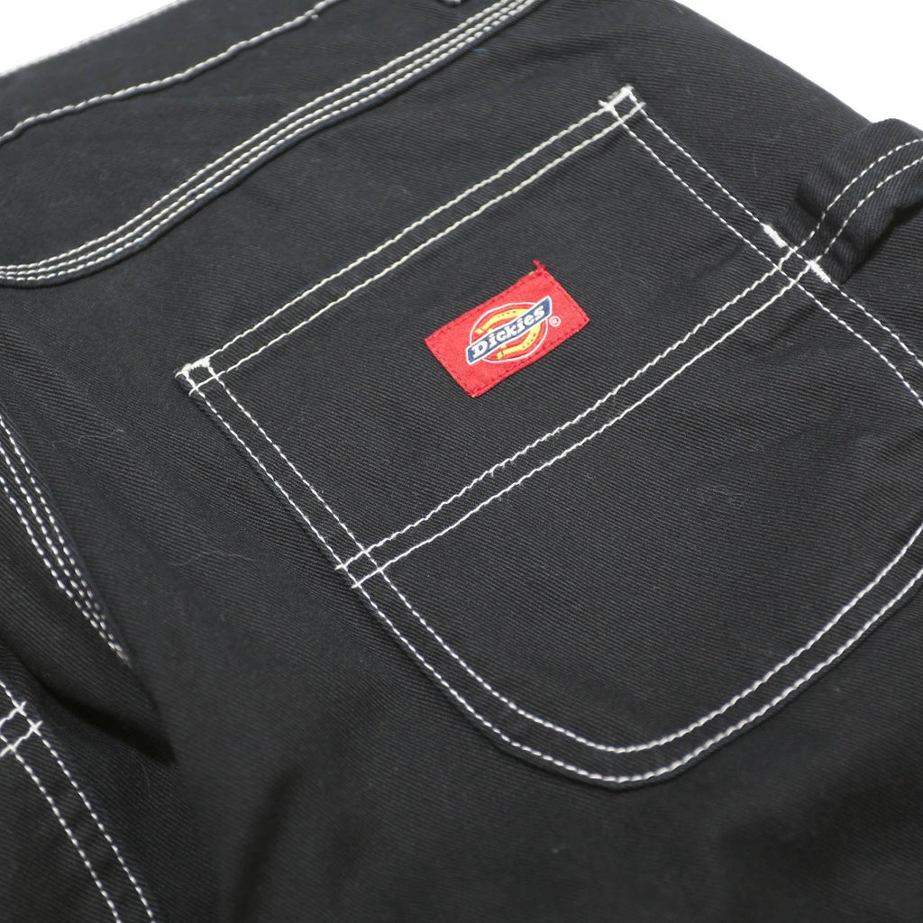 DICKIES Womens Black Relaxed Straight Denim W32 L29 Workwear Pockets Zip Closure