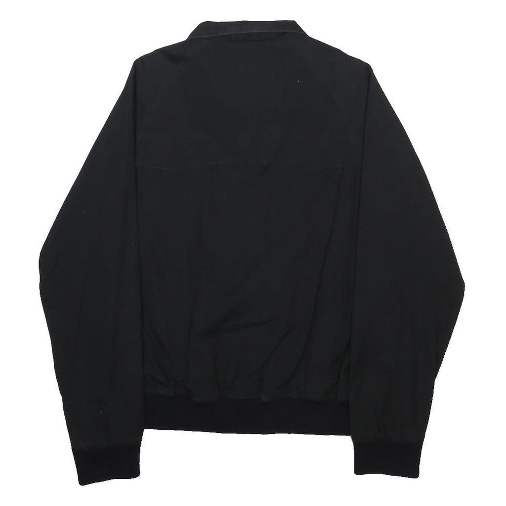 BEN SHERMAN Mens Black Harrington Jacket M Cotton Zip Plain Classic Casual