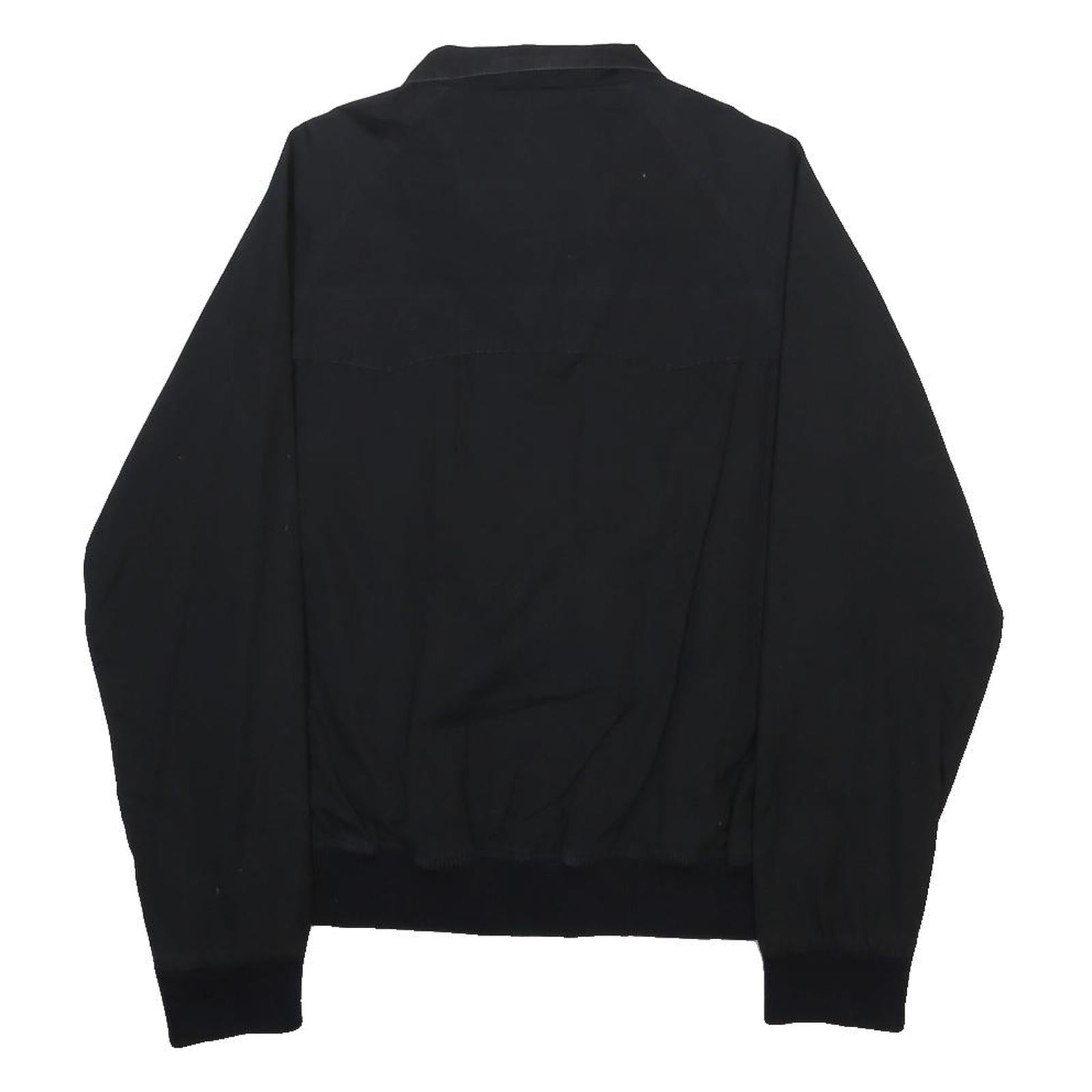 BEN SHERMAN Mens Black Harrington Jacket M Cotton Zip Plain Classic Casual