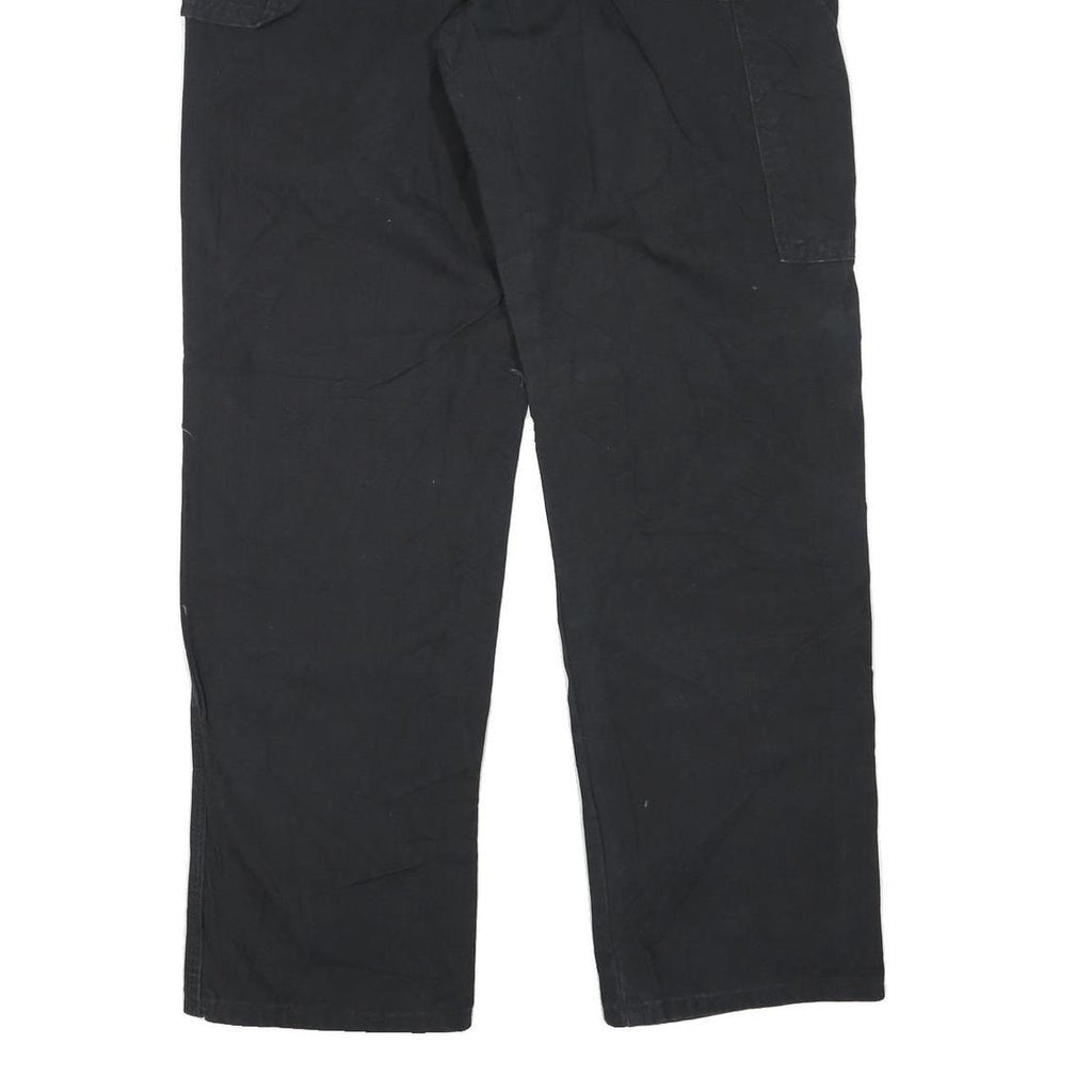 DICKIES Mens Regular Black Cotton Blend Trousers W34 L32 Workwear Straight Zip