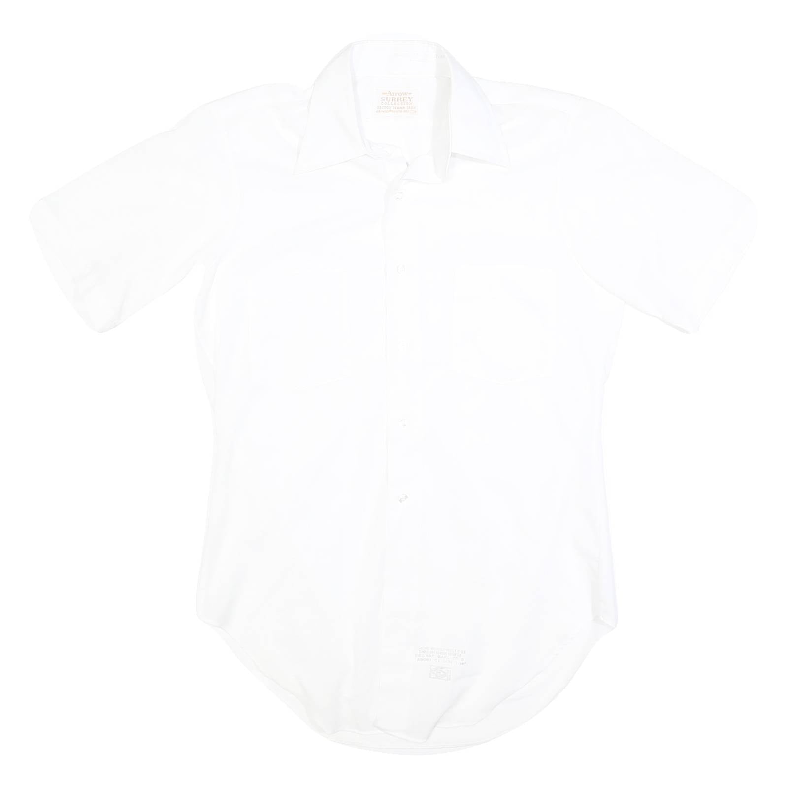 Womens White Plain Cotton Shirt M Casual Button Down Short Sleeve