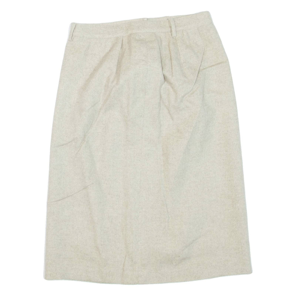 Womens Pencil Skirt Beige Knee Length S