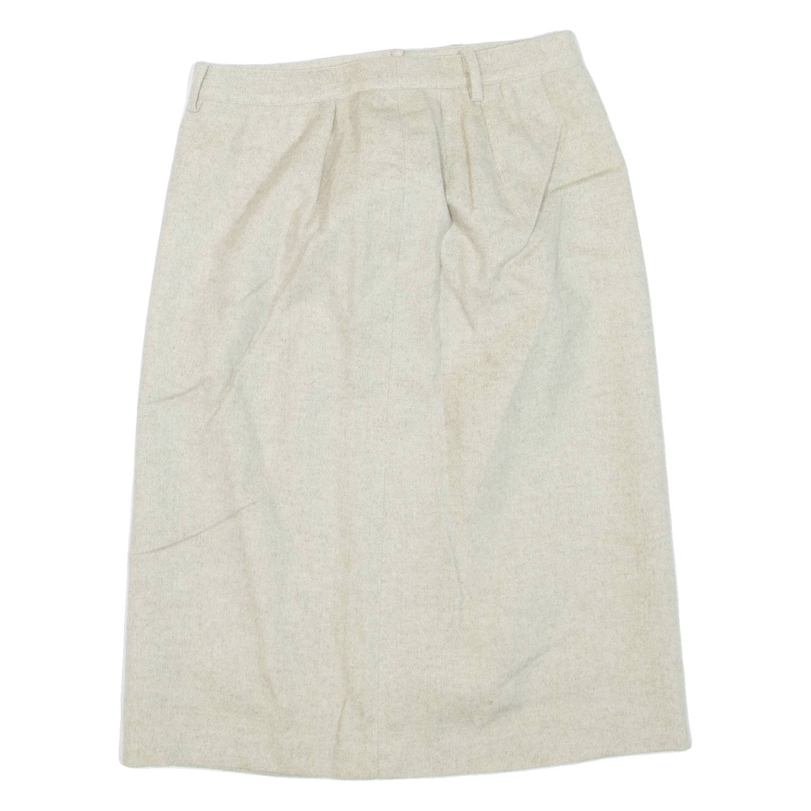 Womens Pencil Skirt Beige Knee Length S