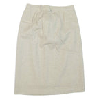 Womens Pencil Skirt Beige Knee Length S