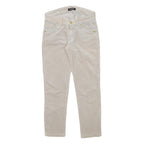 PHARD Womens Slim Beige Cotton Blend Trousers W26 L24 Zip Casual Stylish