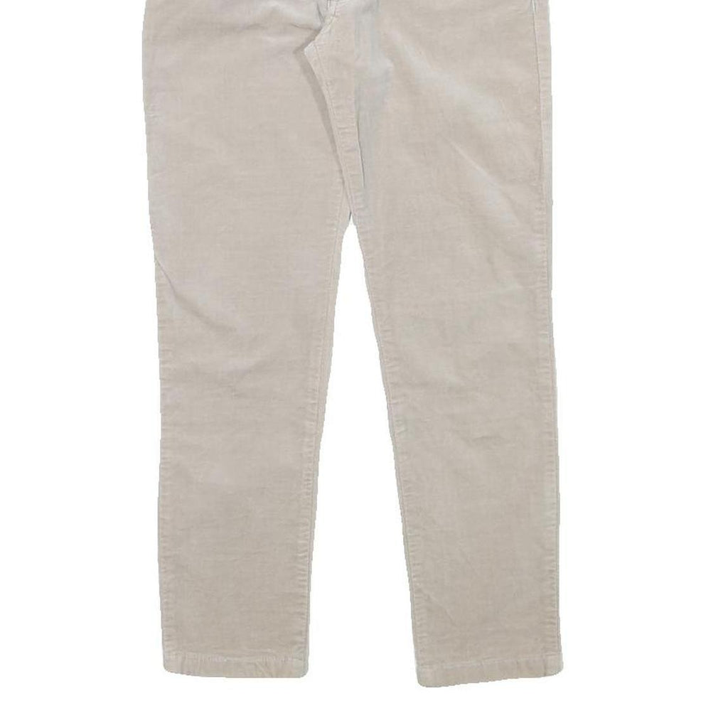 PHARD Womens Slim Beige Cotton Blend Trousers W26 L24 Zip Casual Stylish