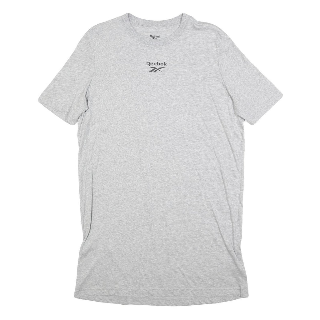 REEBOK Womens Grey Cotton Blend Day Dress Jersey Short Sleeve S Casual Summer