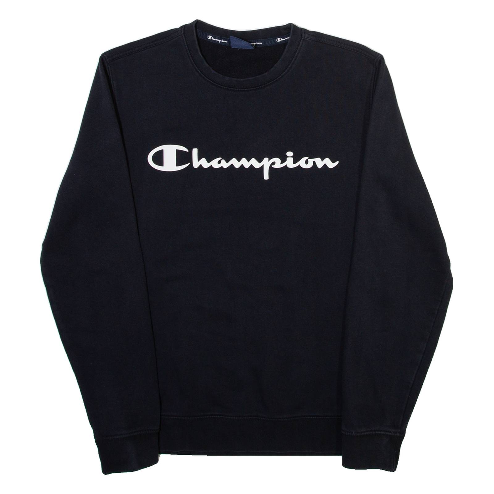 CHAMPION Mens Sweatshirt Black Crew Neck S