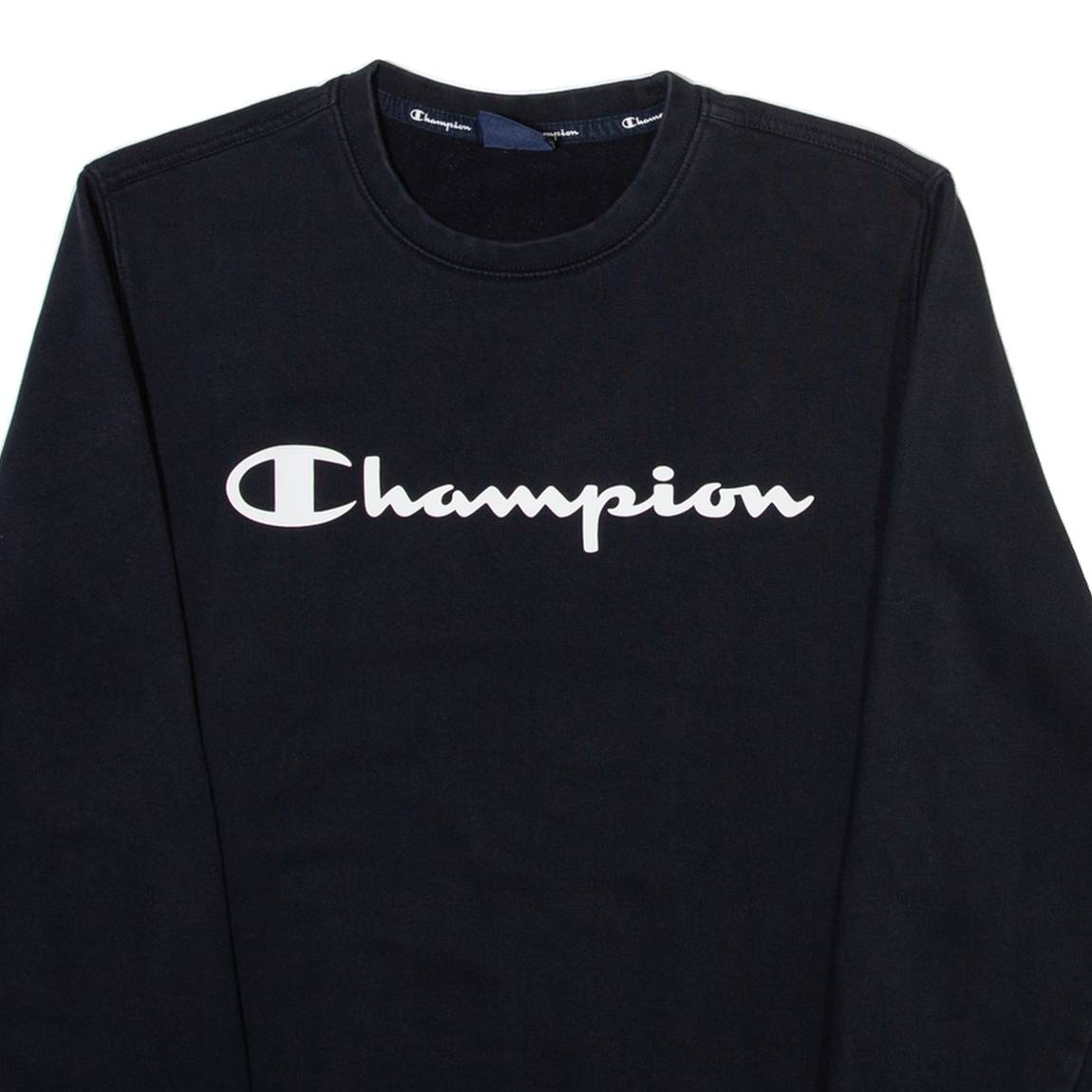 CHAMPION Mens Sweatshirt Black Crew Neck S