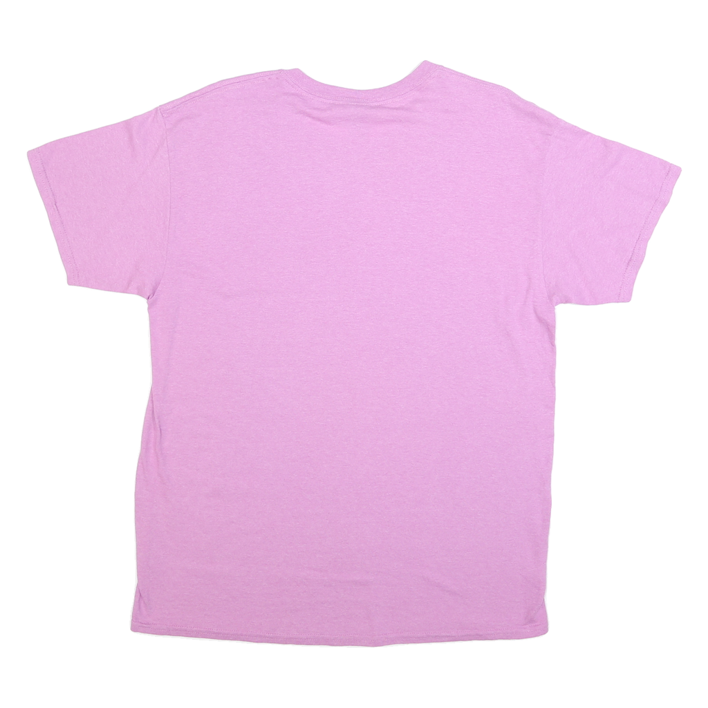 GILDAN Womens Pink The Island Graphic T-Shirt L Short Sleeve Crew Neck Casual