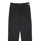 DICKIES Mens Black Regular Fit Straight Leg Trousers W38 L39 Cotton Blend Zip