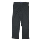 DICKIES Mens Black Regular Fit Straight Leg Trousers W30 L29 Cotton Blend Zip