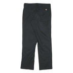 DICKIES Mens Black Regular Fit Straight Leg Trousers W30 L29 Cotton Blend Zip