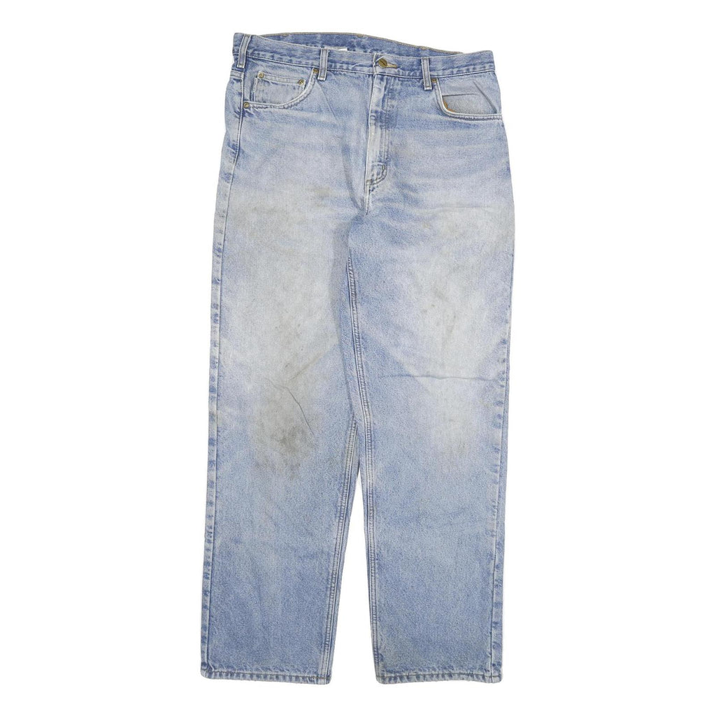 CARHARTT Mens Relaxed Denim Light Blue Cotton Blend Jeans W36 L34 Casual