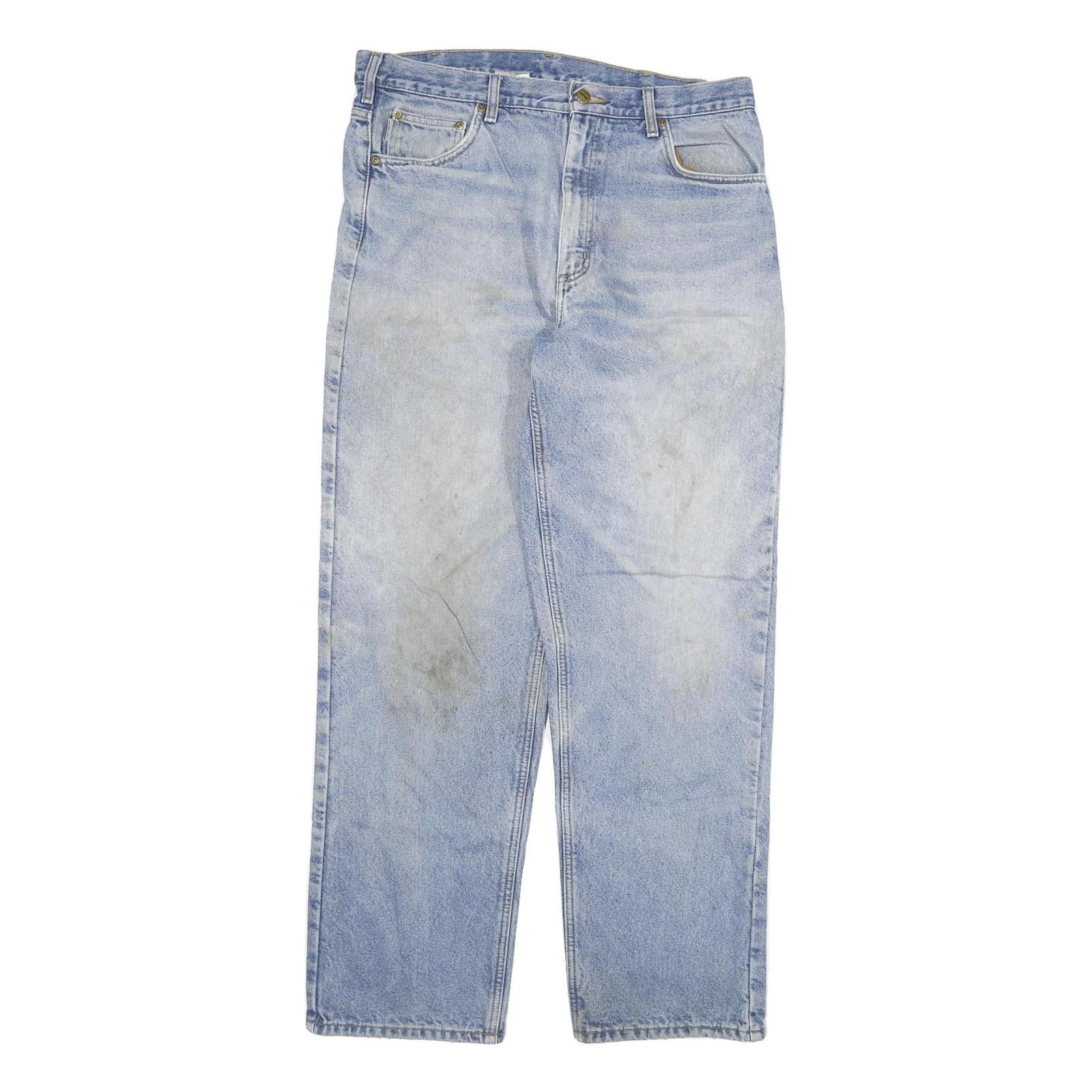 CARHARTT Mens Relaxed Denim Light Blue Cotton Blend Jeans W36 L34 Casual