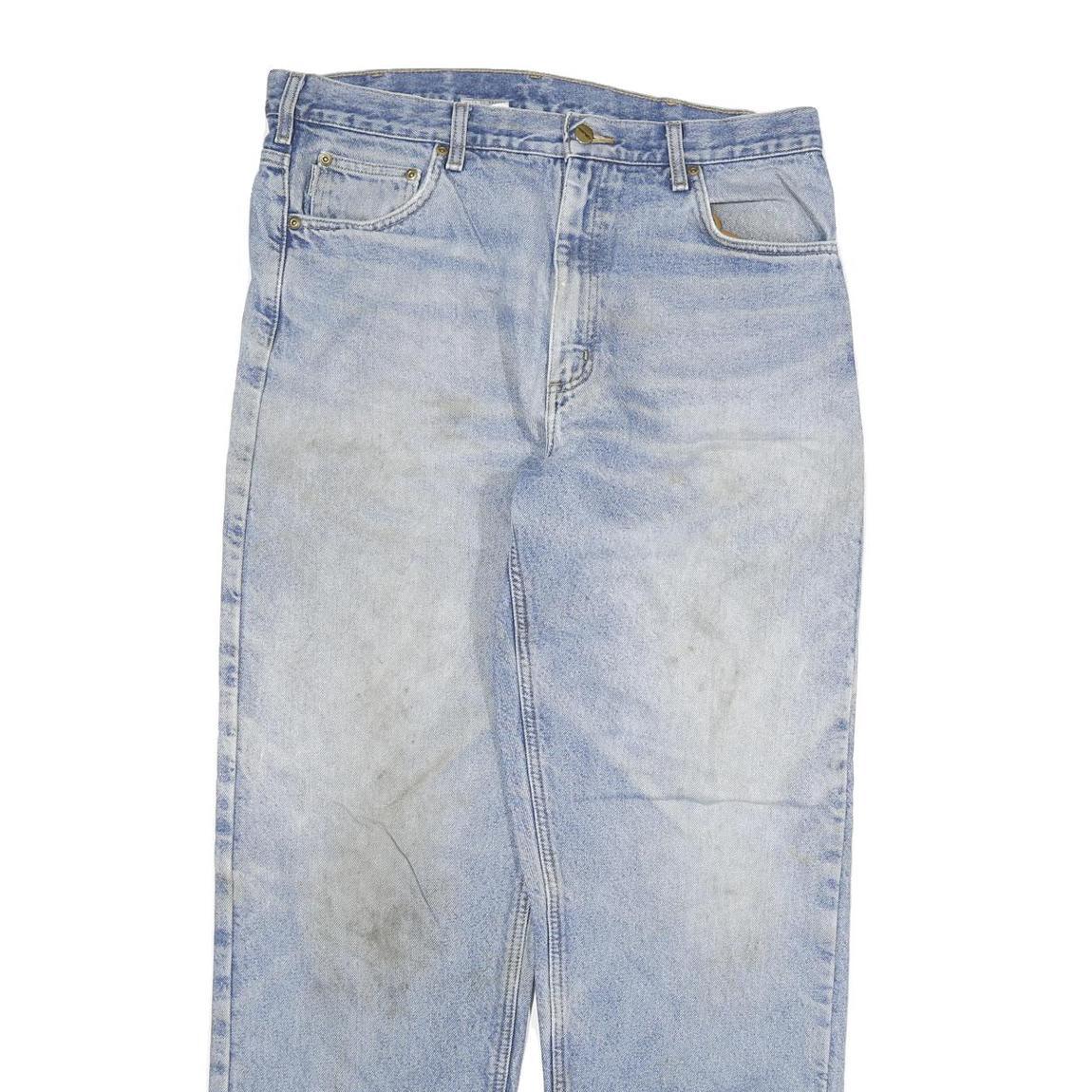 CARHARTT Mens Relaxed Denim Light Blue Cotton Blend Jeans W36 L34 Casual