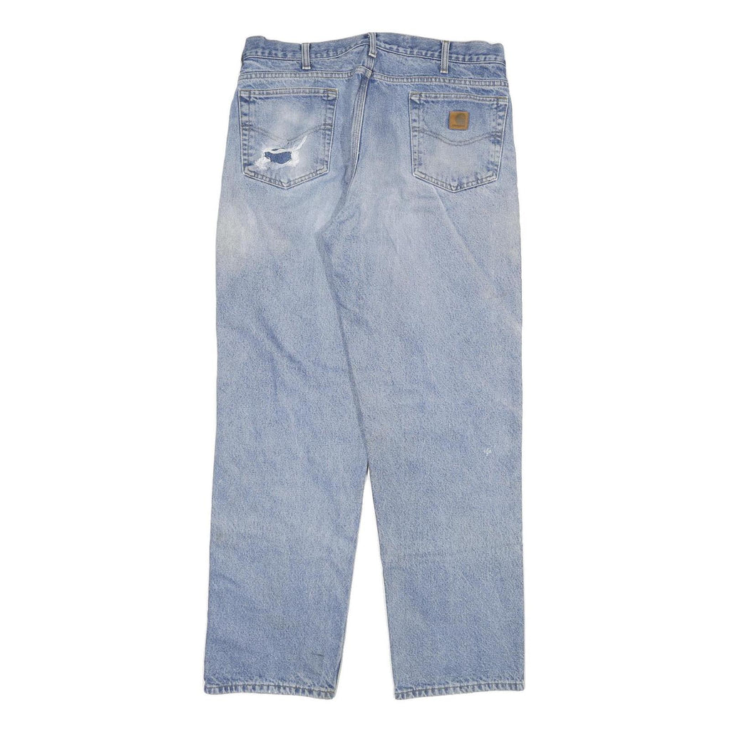 CARHARTT Mens Relaxed Denim Light Blue Cotton Blend Jeans W36 L34 Casual