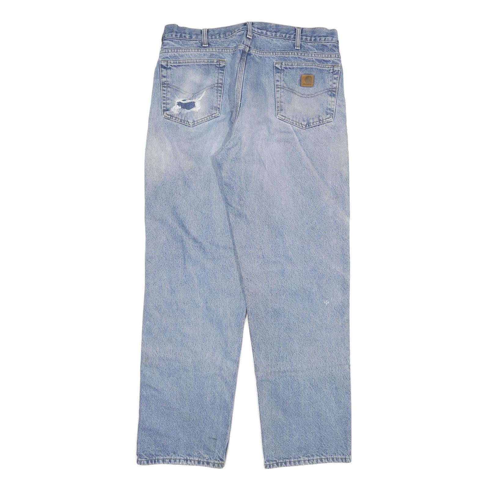 CARHARTT Mens Relaxed Denim Light Blue Cotton Blend Jeans W36 L34 Casual