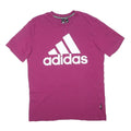 ADIDAS Mens Purple Graphic T-Shirt S Short Sleeve Crew Neck Cotton Blend