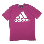ADIDAS Mens Purple Graphic T-Shirt S Short Sleeve Crew Neck Cotton Blend