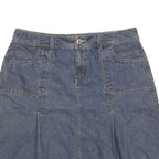BASS JEANS Womens Blue Denim A-Line Knee Length Woven Skirt L Denim Cotton Blend