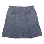 BASS JEANS Womens Blue Denim A-Line Knee Length Woven Skirt L Denim Cotton Blend