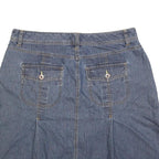 BASS JEANS Womens Blue Denim A-Line Knee Length Woven Skirt L Denim Cotton Blend