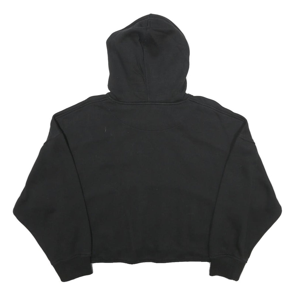 KARL KANI Womens Black & White Grey Signature Hoodie XS Streetwear Cropped
