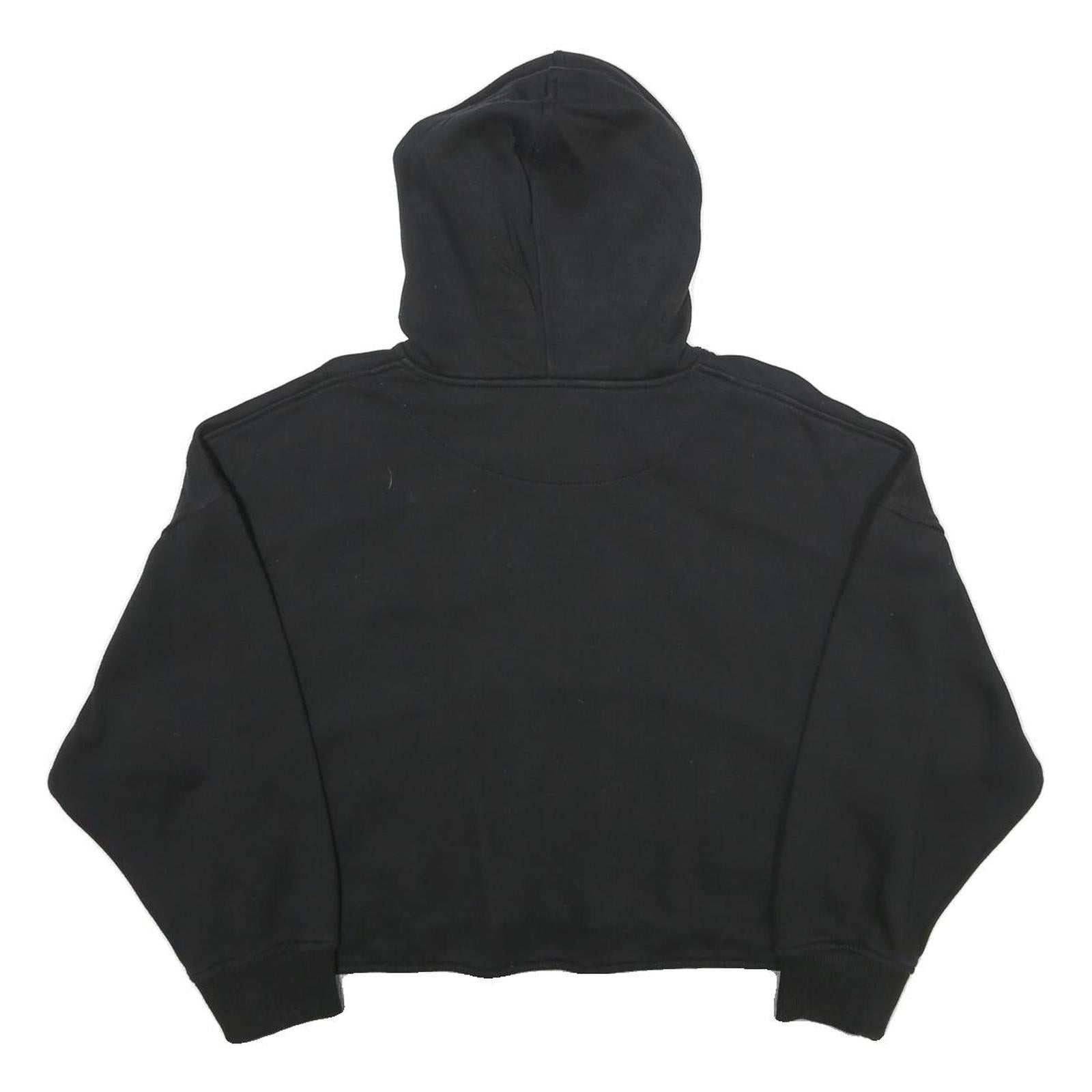 KARL KANI Womens Black & White Grey Signature Hoodie XS Streetwear Cropped