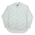 NETTELSTROTH Mens Blue & Cream Floral Cotton Blend Shirt XL Lightweight Casual