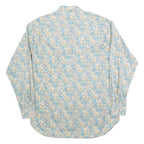 NETTELSTROTH Mens Blue & Cream Floral Cotton Blend Shirt XL Lightweight Casual