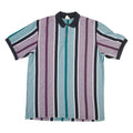FASHION SEAL Mens Polo Shirt Blue Striped XL