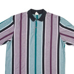 FASHION SEAL Mens Polo Shirt Blue Striped XL