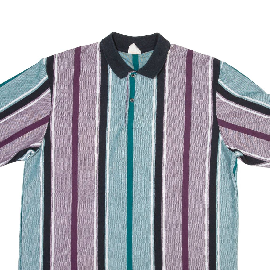FASHION SEAL Mens Polo Shirt Blue Striped XL
