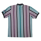 FASHION SEAL Mens Polo Shirt Blue Striped XL