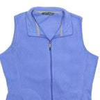 WOOLRICH Womens Blue Polyester Fleece Waistcoat L Zip Plain Casual Outdoor