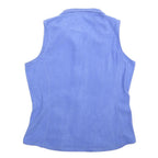 WOOLRICH Womens Blue Polyester Fleece Waistcoat L Zip Plain Casual Outdoor