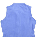 WOOLRICH Womens Blue Polyester Fleece Waistcoat L Zip Plain Casual Outdoor