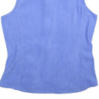 WOOLRICH Womens Blue Polyester Fleece Waistcoat L Zip Plain Casual Outdoor
