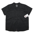 DICKIES Womens Black Workwear Shirt 2XL Polyester Button-Up Casual Uniform