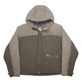 CARHARTT Mens Brown & Beige Nylon Hooded Zip Jacket 2XL Outdoor Waterproof