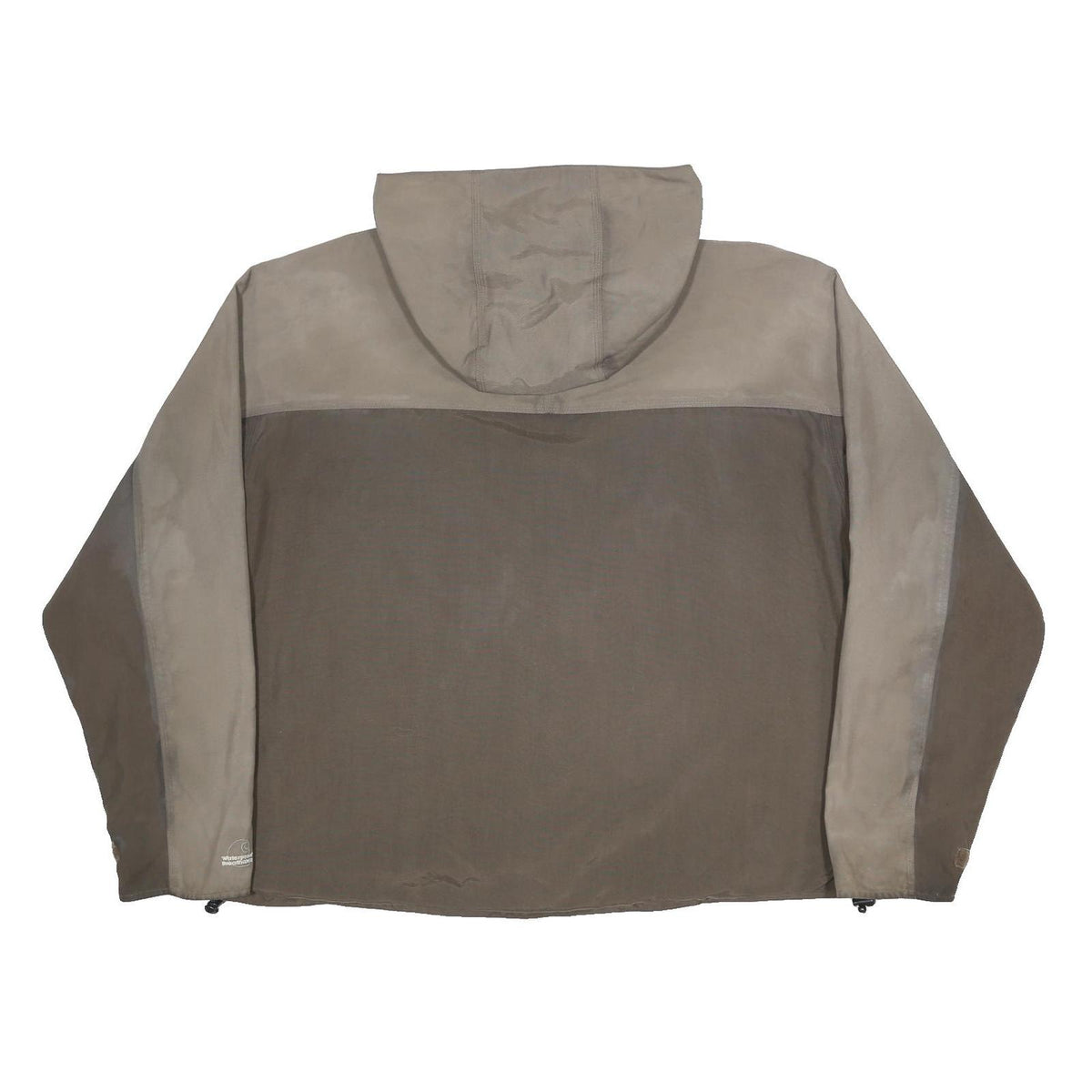 CARHARTT Mens Brown & Beige Nylon Hooded Zip Jacket 2XL Outdoor Waterproof