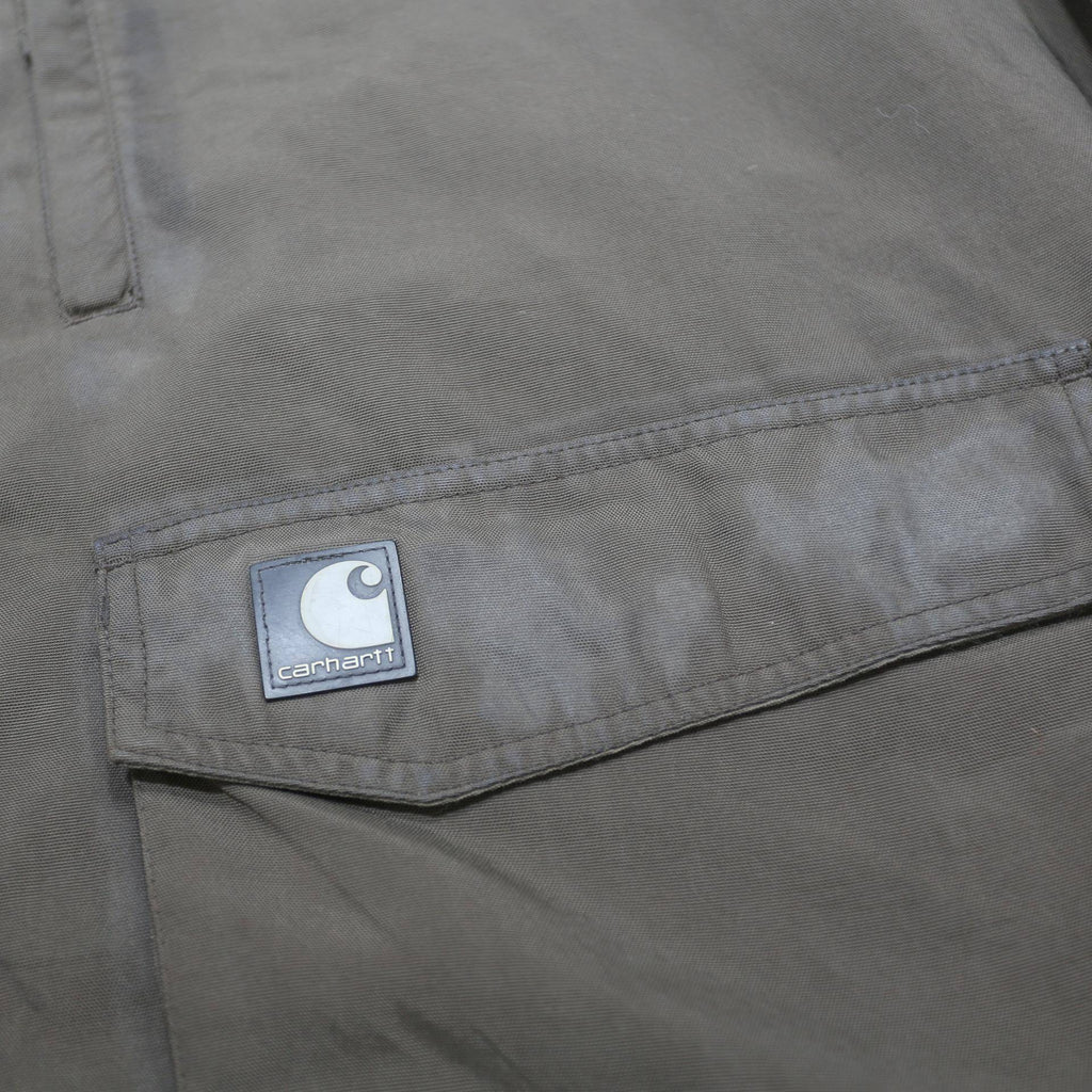 CARHARTT Mens Brown & Beige Nylon Hooded Zip Jacket 2XL Outdoor Waterproof