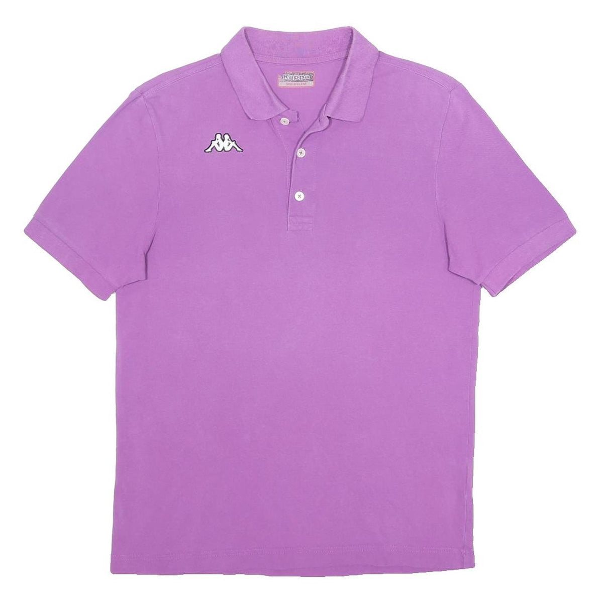 KAPPA Mens Purple Short Sleeve Plain Polo Shirt M Cotton Casual Sportswear