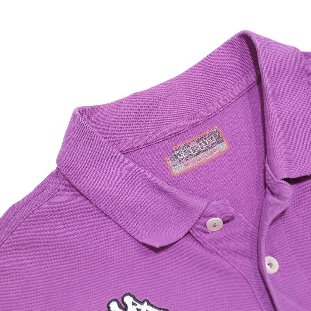 KAPPA Mens Purple Short Sleeve Plain Polo Shirt M Cotton Casual Sportswear
