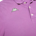 KAPPA Mens Purple Short Sleeve Plain Polo Shirt M Cotton Casual Sportswear