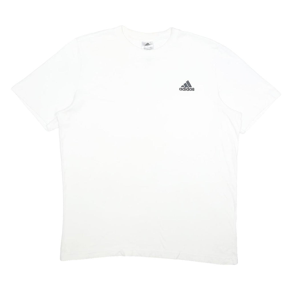 ADIDAS Mens White L Cotton Blend Short Sleeve Crew Neck Classic T-Shirt