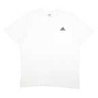 ADIDAS Mens White L Cotton Blend Short Sleeve Crew Neck Classic T-Shirt