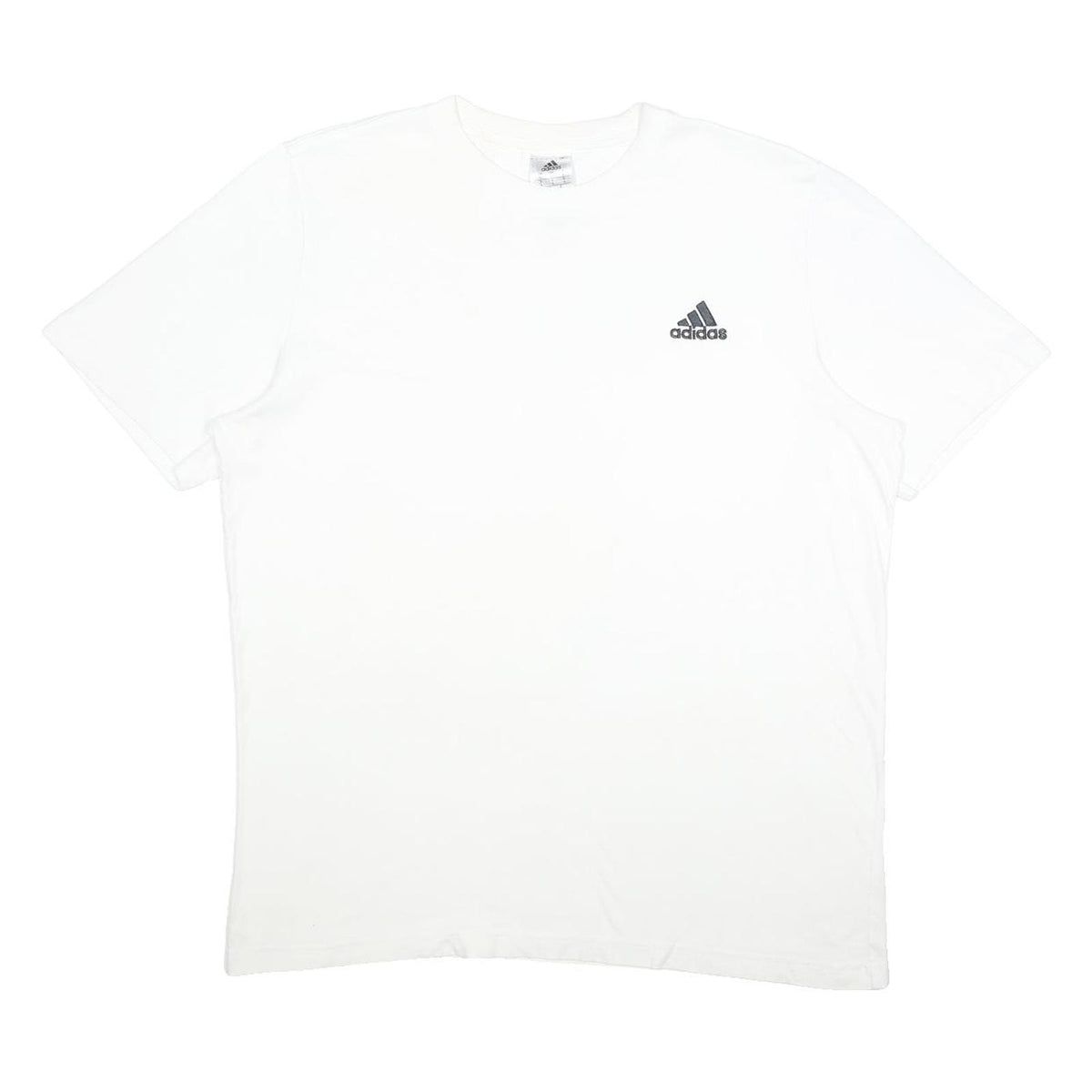 ADIDAS Mens White L Cotton Blend Short Sleeve Crew Neck Classic T-Shirt